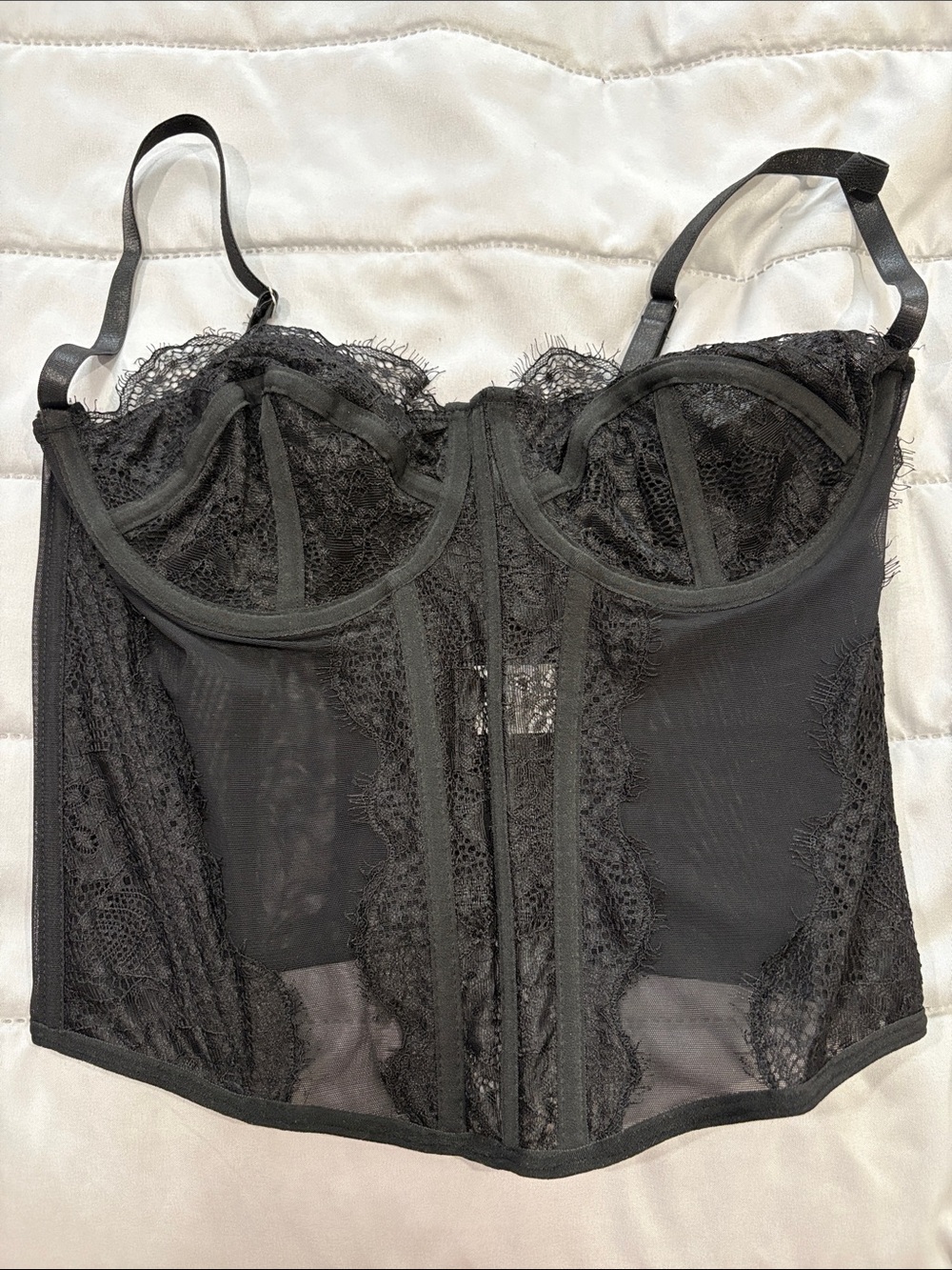Black Lace Bustier Corset Top - Women Intimates